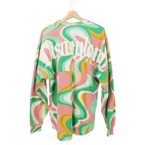 Disneyland Resort Women's Multicolor Swirl‎ Long Sleeve Spirit Jersey Top Size S